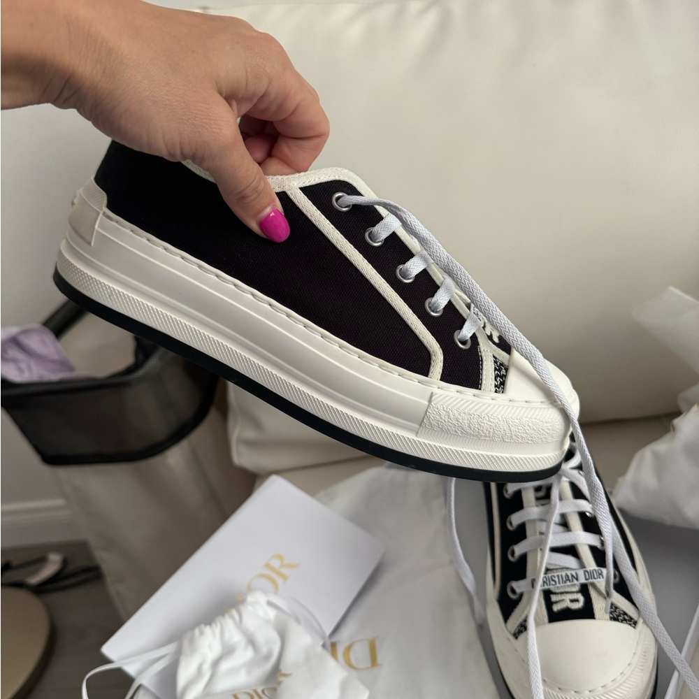 Authentic Dior Black and White Women's Sneakers - Picture 4 of 8